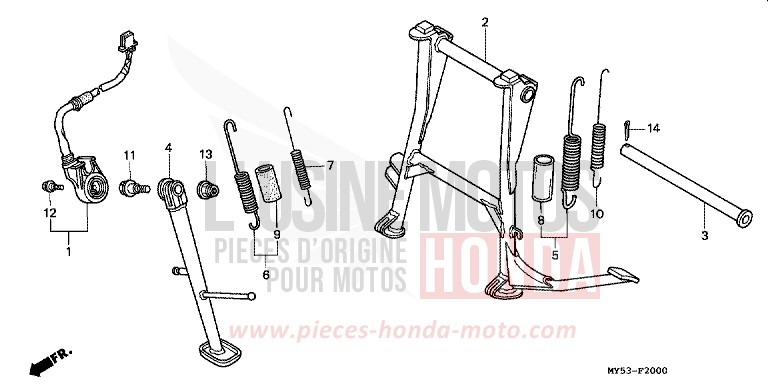 STAENDER von CB1300 Super Bold'or ABS SCHWARZ (NH1) von 1994